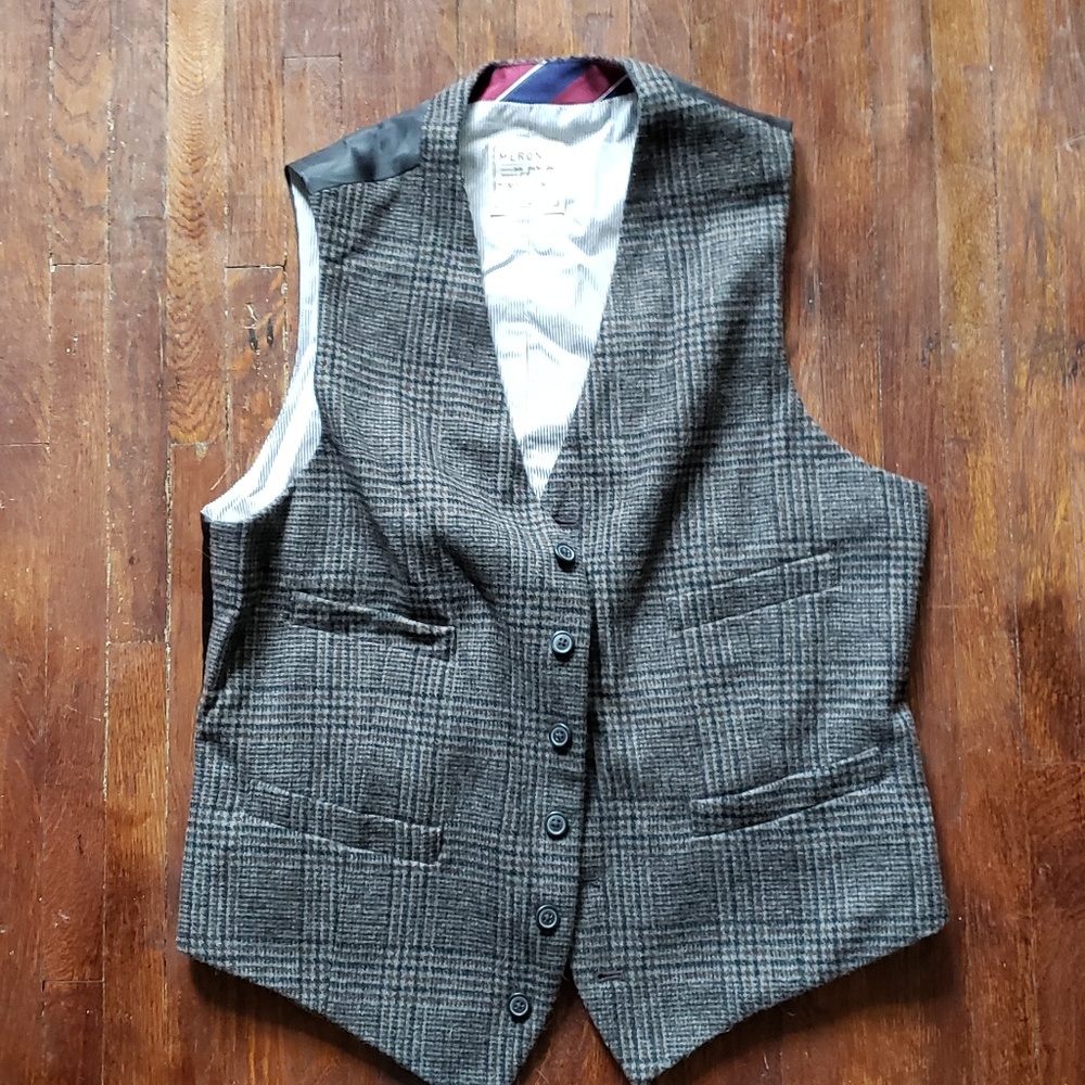 Glen Plaid Gray Vest